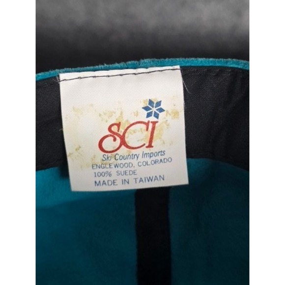 VTG Turquoise Suede Beaver Creek Baseball Cap Adjustable Ski Country Imports - Picture 4 of 9